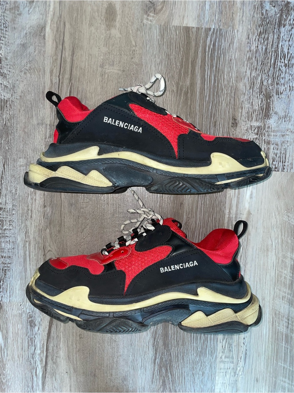 Balenciaga Triple S Sneakers in Black, Red, Cream